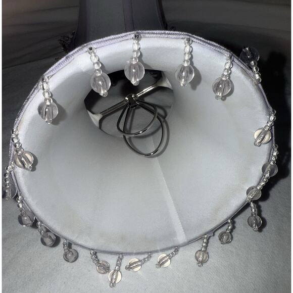 Pottery Barn Clip On Chandelier Shades Lavender Beaded Bell Set 5 - Picture 6 of 8